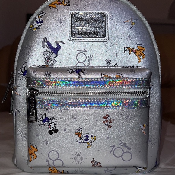 New!! Disney 100th Anniversary Platinum Mickey & Friends Mini Backpack - Picture 9 of 16
